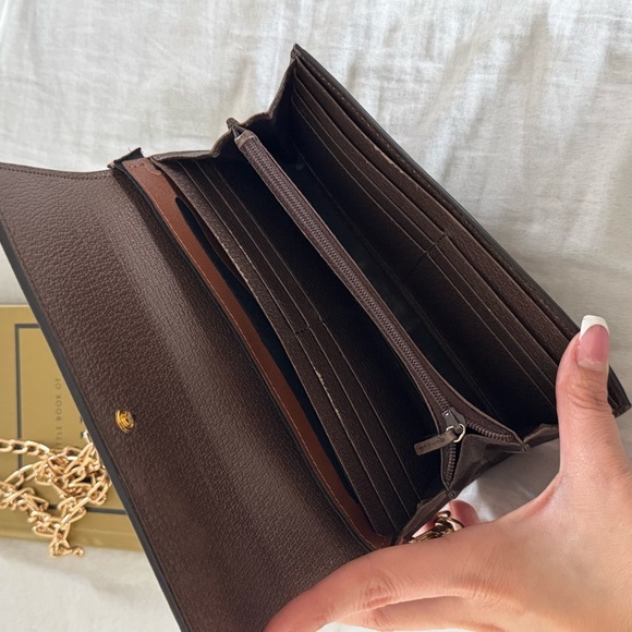 Authentic GUCCI GG Supreme Monogram Web Ophidia Wallet On Chain Crossbody Bag - Picture 5 of 14